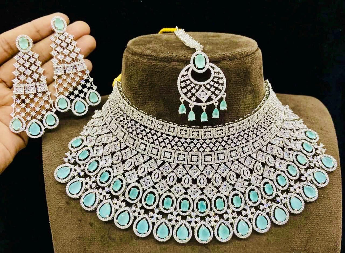 Bridal American Diamond Choker Set: Indian Wedding Jewelry