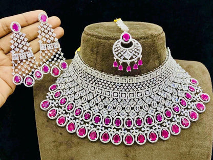 Bridal American Diamond Choker Set: Indian Wedding Jewelry