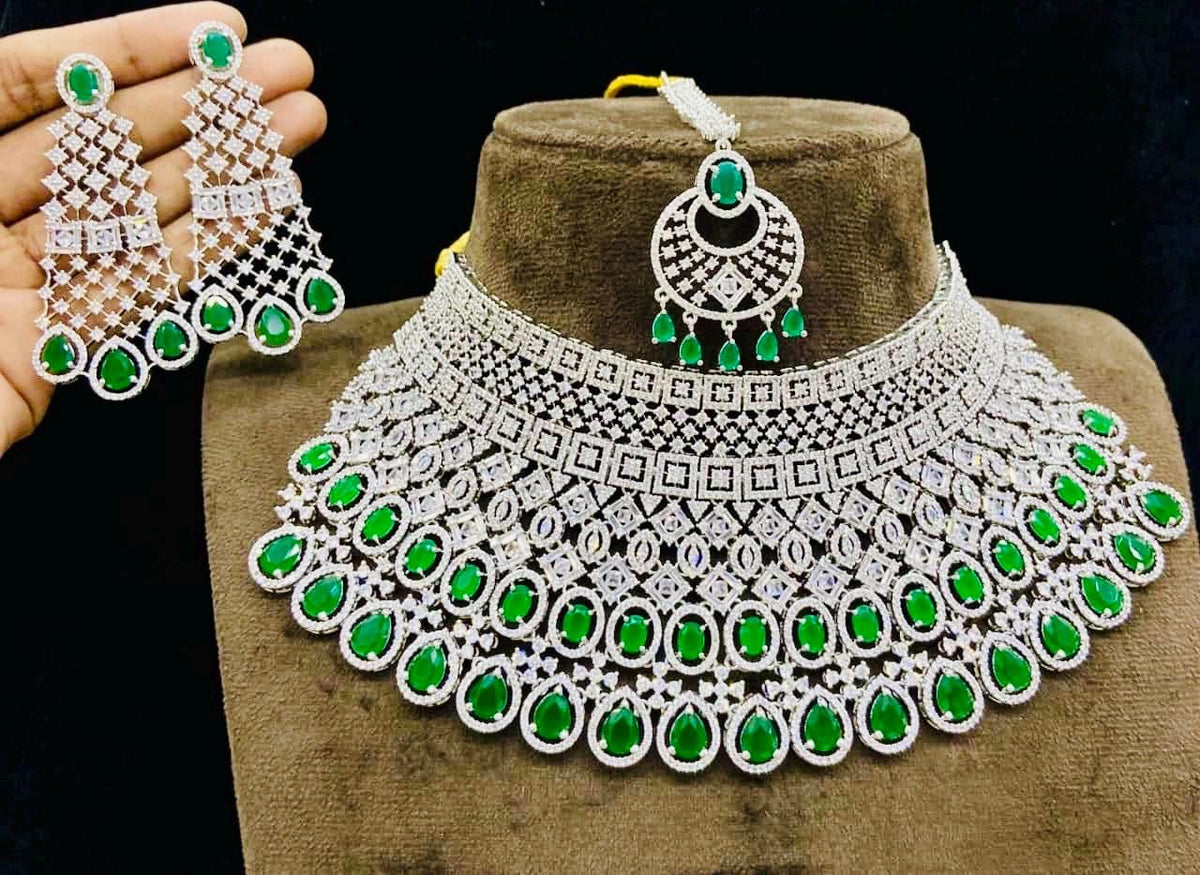 Bridal American Diamond Choker Set: Indian Wedding Jewelry