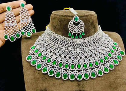 Bridal American Diamond Choker Set: Indian Wedding Jewelry