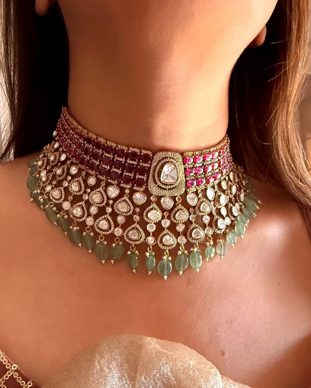 Kundan Style Bridal Choker Set | Indian Wedding Jewelry with Maang Tikka