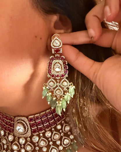 Kundan Style Bridal Choker Set | Indian Wedding Jewelry with Maang Tikka