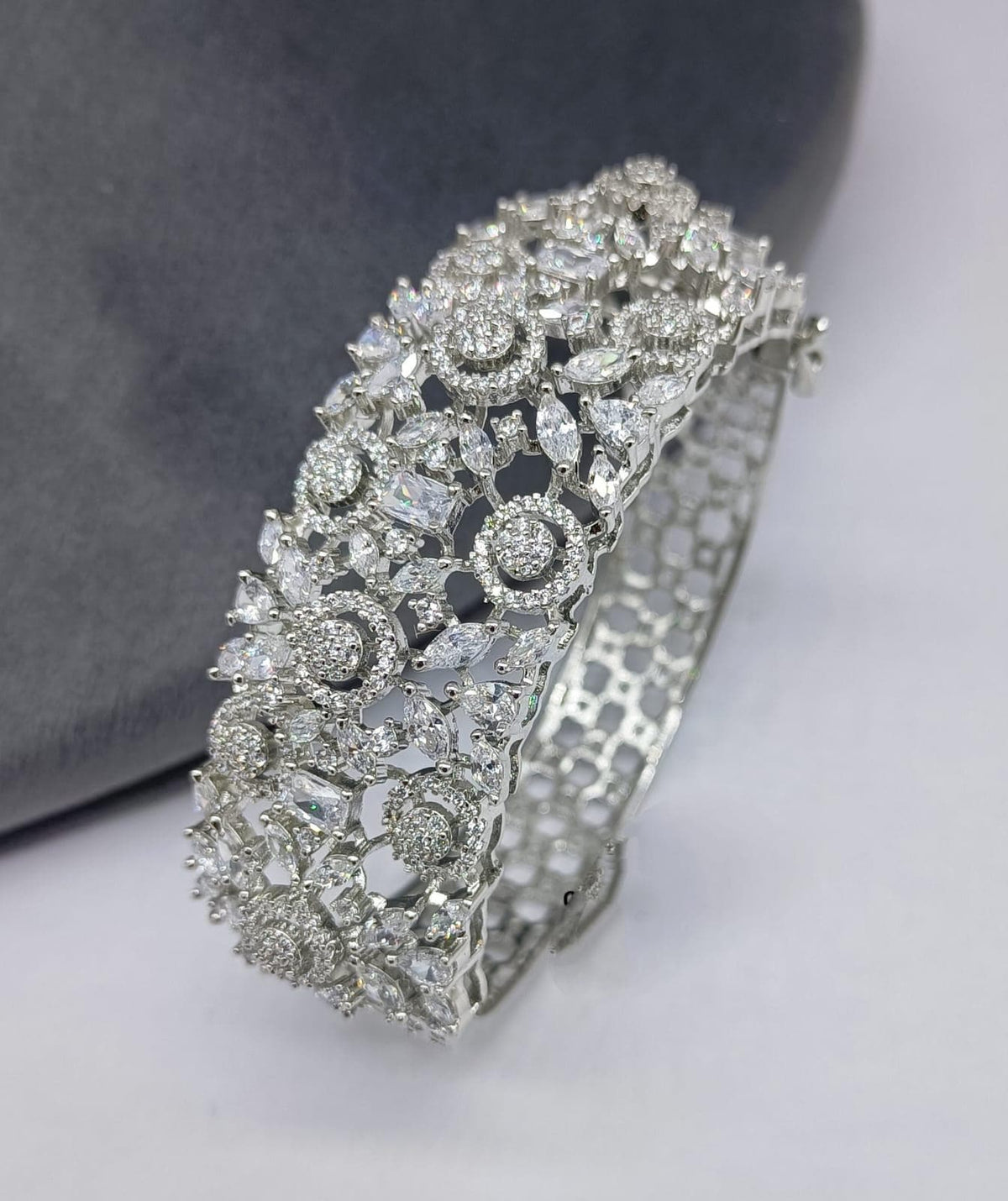 CZ American Diamond Bracelet | Bridal Bangle, Party Jewelry