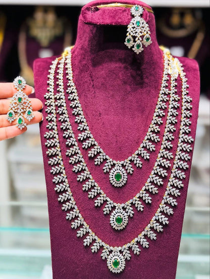 Bridal Gold-Tone Haram Set: Indian Temple Jewelry with Choker & Earrings
