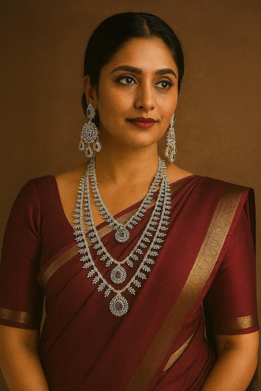 Bridal Gold-Tone Haram Set: Indian Temple Jewelry with Choker & Earrings
