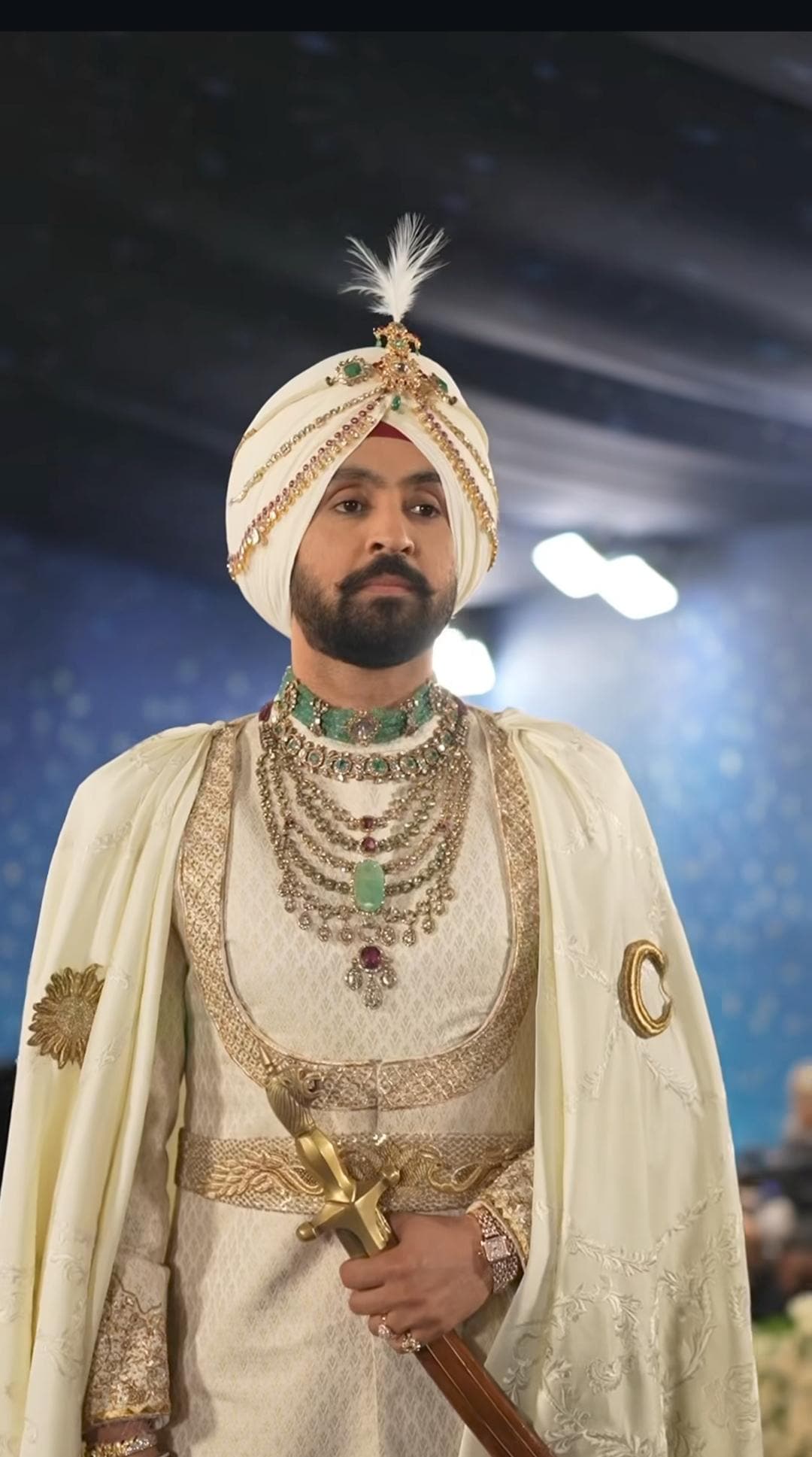 Moissanite Kundan Choker Necklace Set: Punjabi Bridal Jewelry