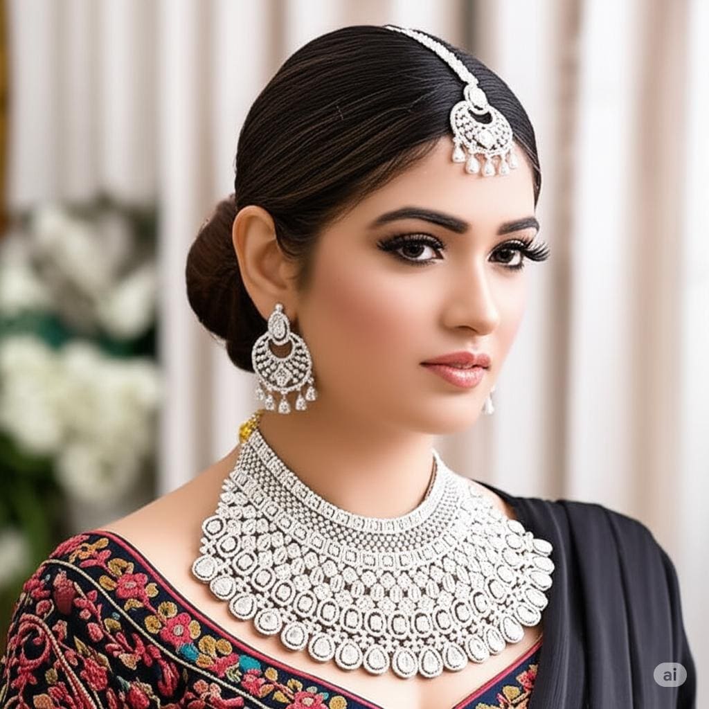 Bridal American Diamond Choker Set: Indian Wedding Jewelry