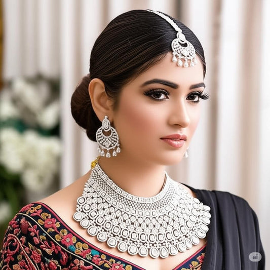 Bridal American Diamond Choker Set: Indian Wedding Jewelry