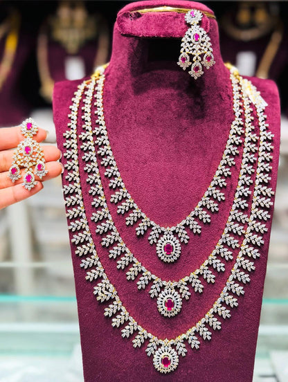 Bridal Gold-Tone Haram Set: Indian Temple Jewelry with Choker & Earrings