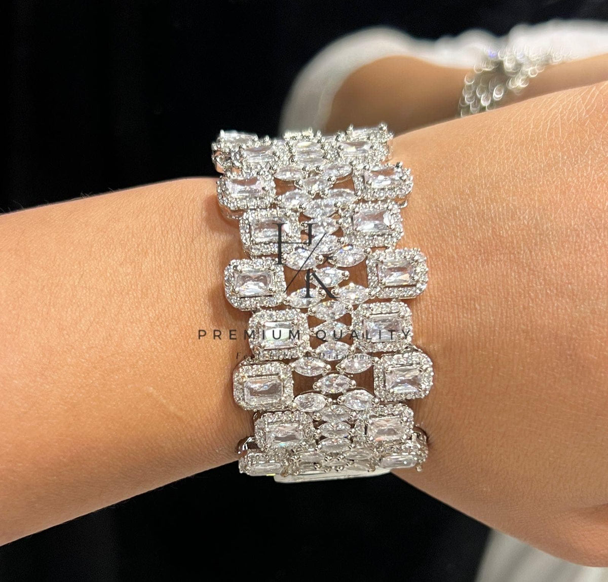 American Diamond Adjustable Bracelet: Elegant Bridal Bangle