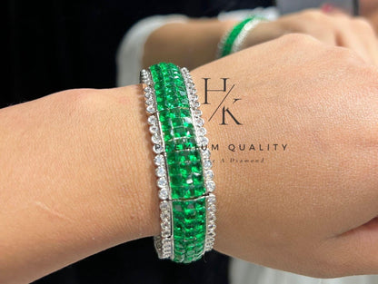 Adjustable American Diamond Bridal Bracelet: Elegant Open Bangle