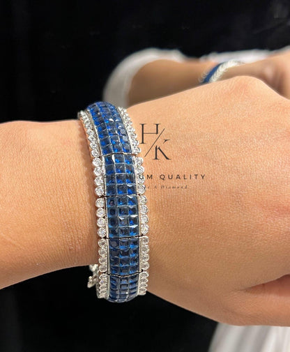 Adjustable American Diamond Bridal Bracelet: Elegant Open Bangle
