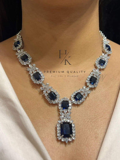 American Diamond Necklace & Earrings Set: Indian Bridal AD Jewelry