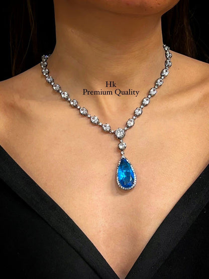 American Diamond Pendant Set with Earrings: Elegant Party & Daily Wear