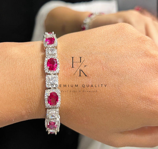 CZ Tennis Bangle | Rectangular Cut Stones, Bridal Jewelry (Wedding Gift)