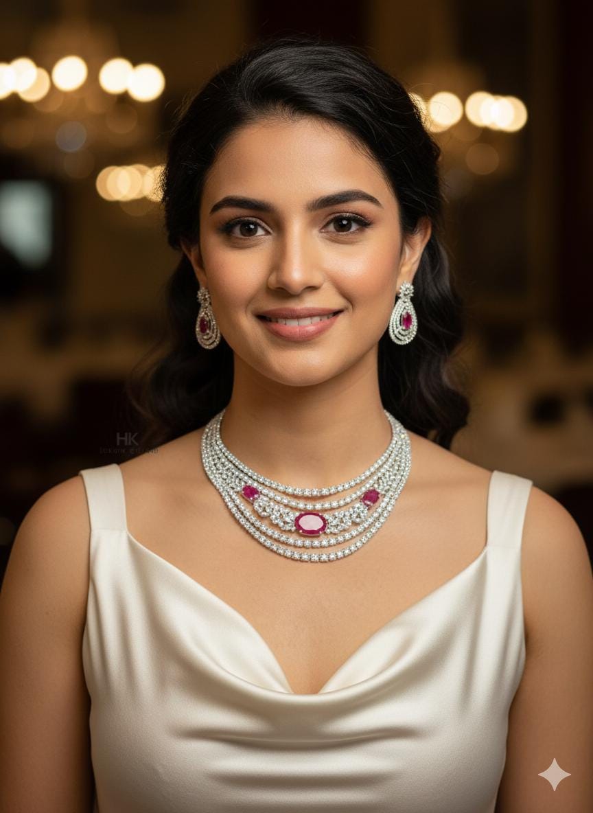 CZ Diamond Doublet Pendant & Earrings Set - Sparkling Women's Jewelry