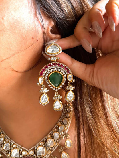 Royal Kundan Bridal Necklace Set with Maang Tikka, Earrings
