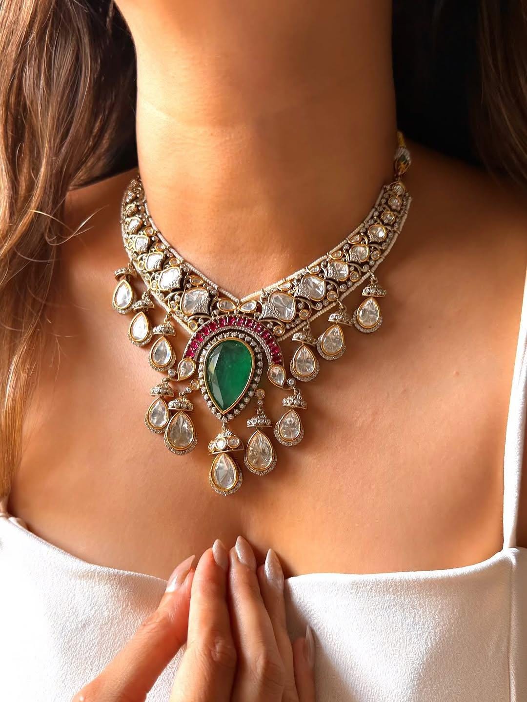 Royal Kundan Bridal Necklace Set with Maang Tikka, Earrings