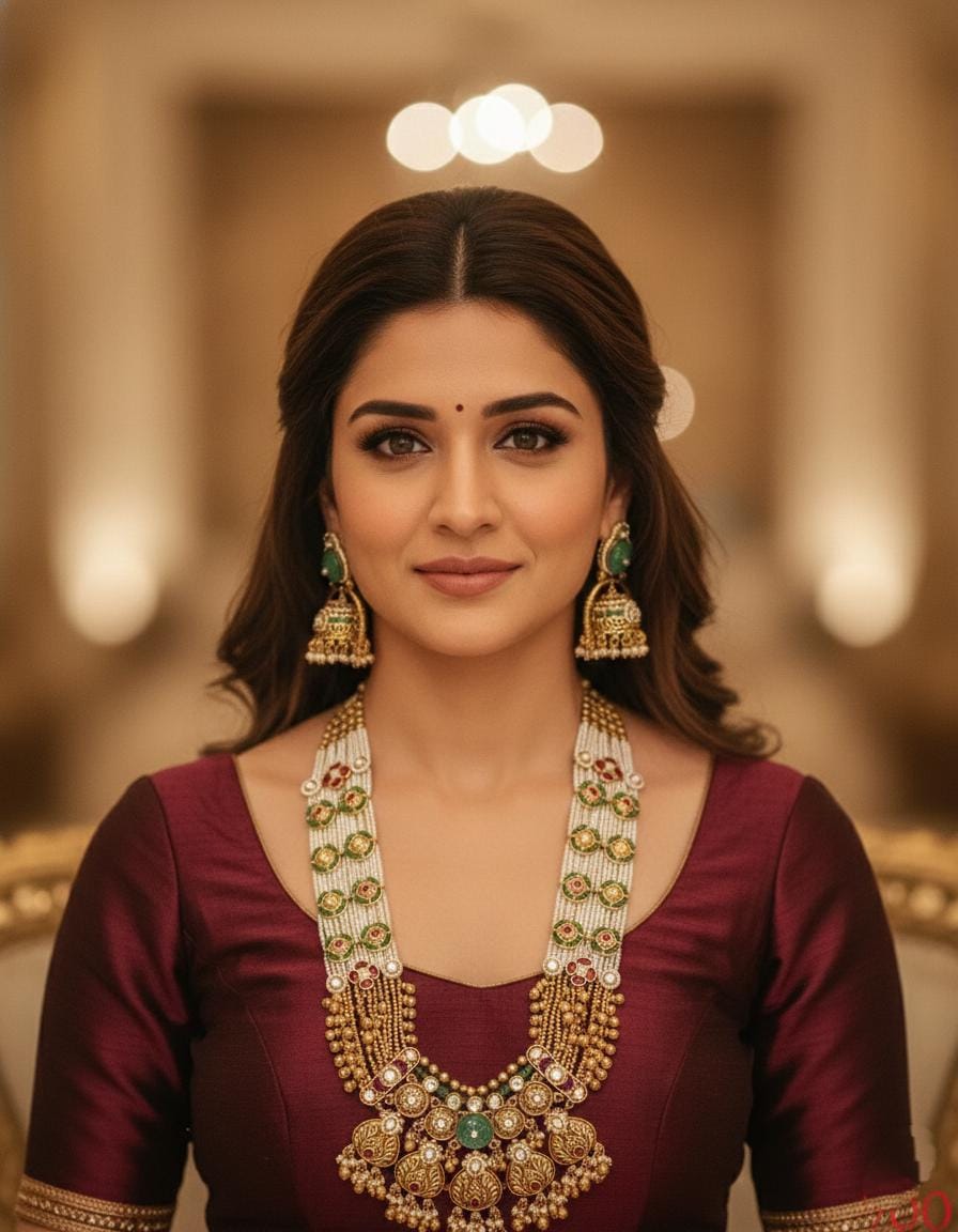Long Indian Bridal Necklace Set with Earrings | Traditional Wedding Jewelry