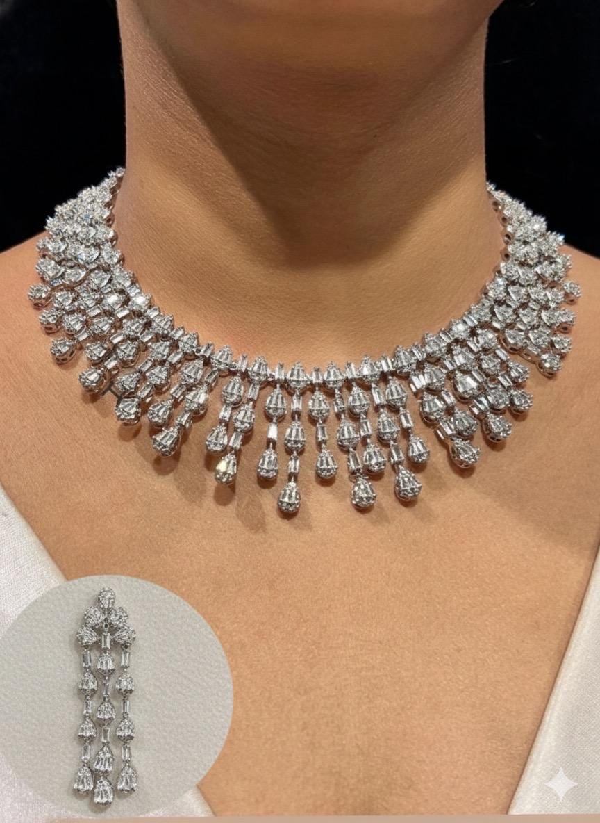 American Diamond CZ Choker Necklace Set | Indian Bridal Jewelry, Wedding Statement Piece