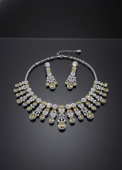 American Diamond Necklace with Earrings & maangtikka  Set , Party wear And Anniversary Gift jewelry