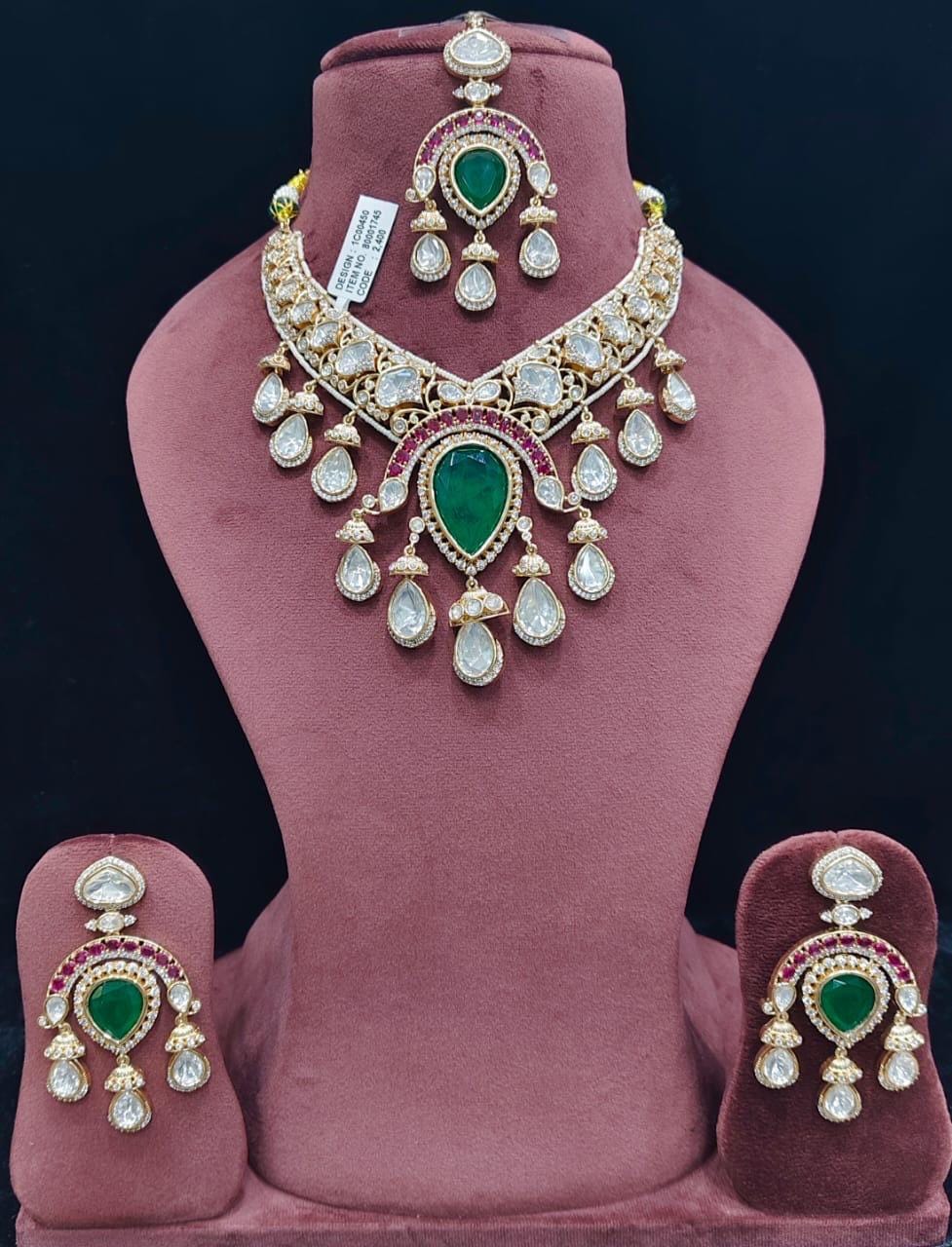 Royal Kundan Bridal Necklace Set with Maang Tikka, Earrings