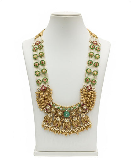 Long Indian Bridal Necklace Set with Earrings | Traditional Wedding Jewelry