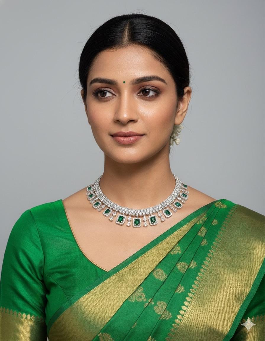 Dainty American Diamond Necklace & Earrings Set: Elegant Party Jewelry