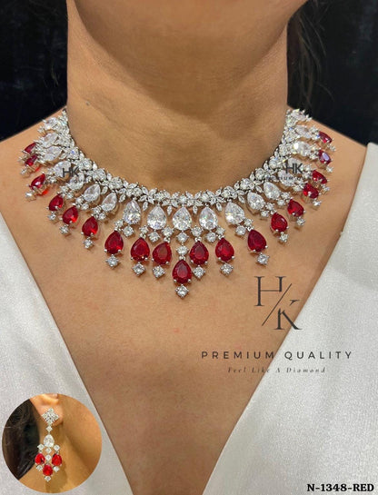 CZ Diamond Bridal Necklace Set |  Party Jewelry , Anniversary Gift
