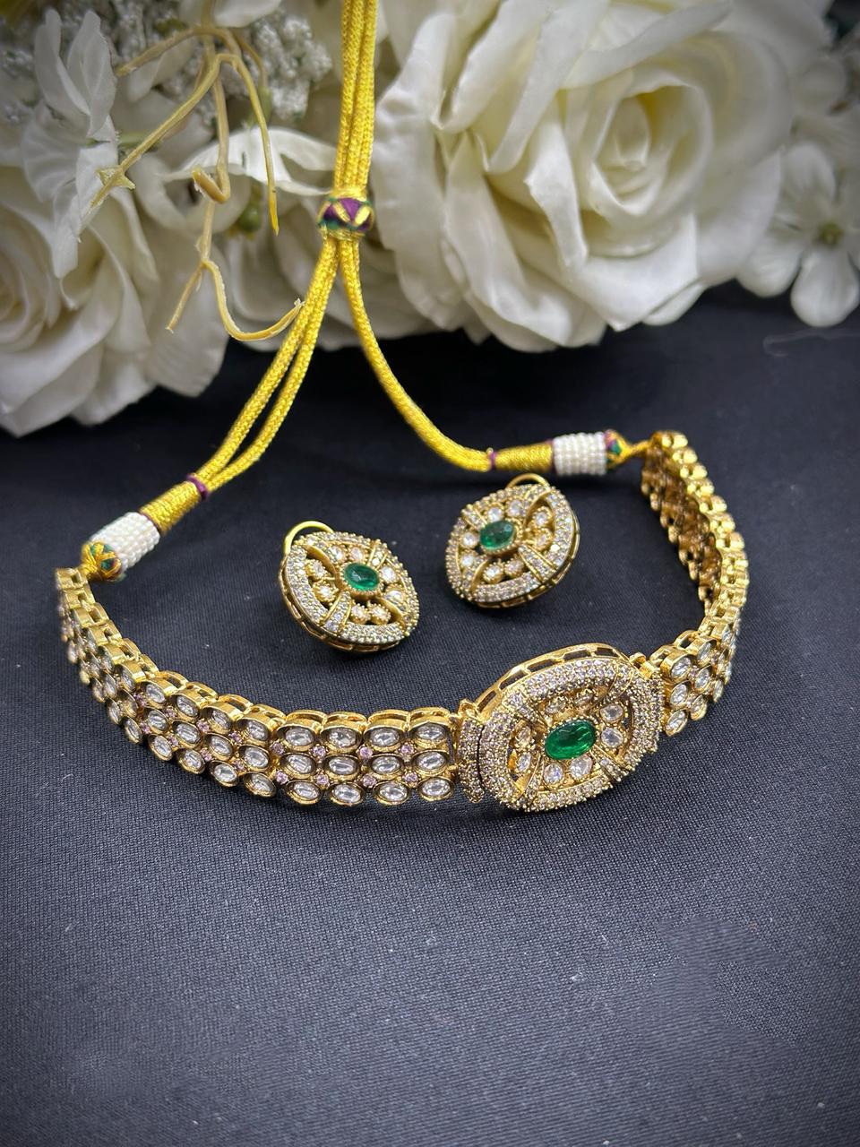 Kundan Choker Necklace Set | Gold Plated Indian Jewelry