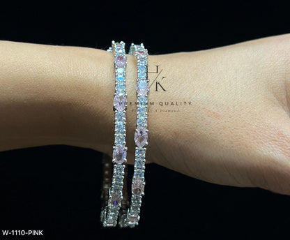 American Diamond Bangle Set, Quality, Elegant Jewelry