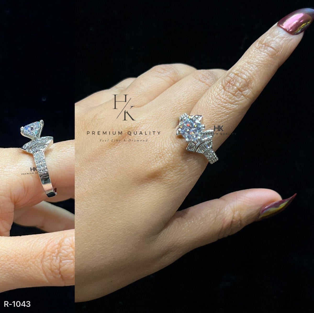 CZ Statement Ring | Multi-Row Cocktail Design, Bridal Party Wear