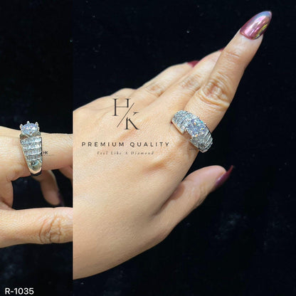 CZ Statement Ring | Multi-Row Cocktail Ring for Weddings & Parties