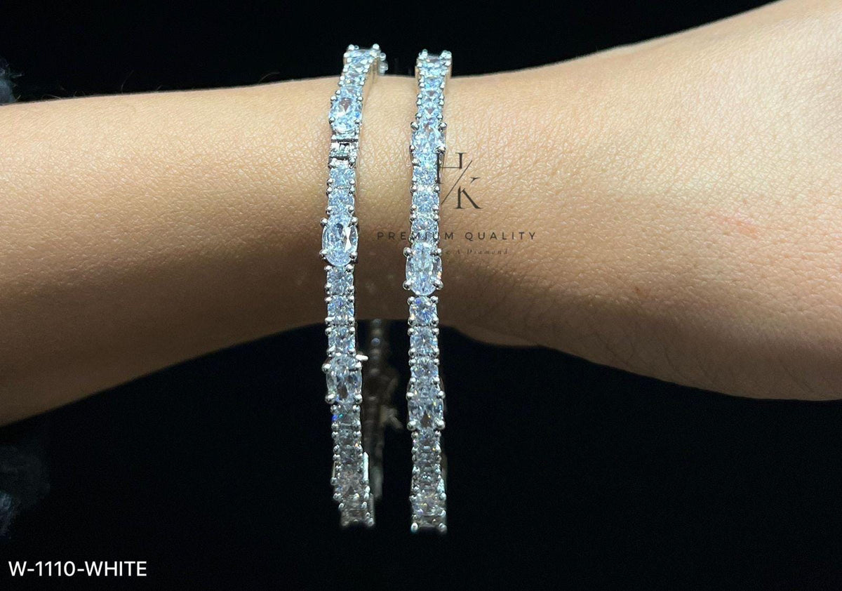 American Diamond Bangle Set, Quality, Elegant Jewelry