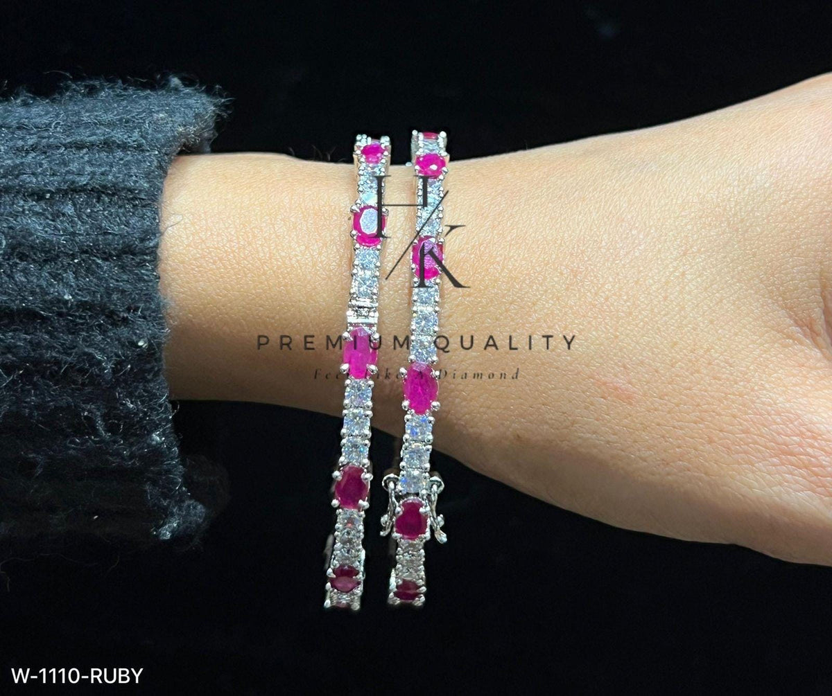 American Diamond Bangle Set, Quality, Elegant Jewelry