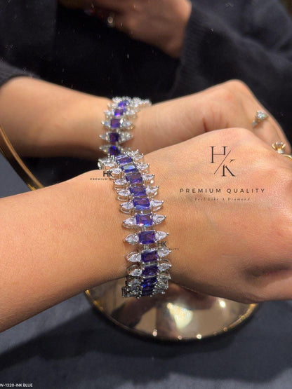 Champagne CZ Tennis Bracelet, Baguette Pear Cut Stones, Bridal Statement Jewelry