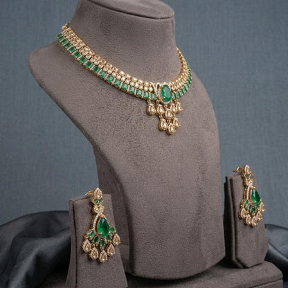 Indian Bridal Kundan Choker Necklace Set | Traditional Wedding Jewelry (Necklace + Earrings)