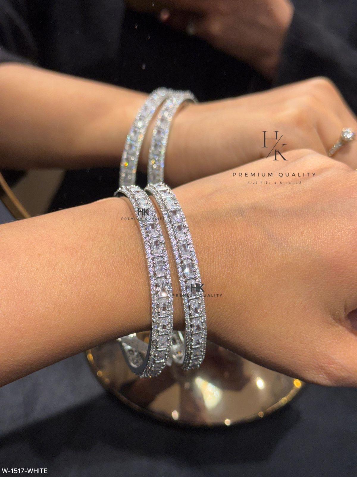 Red CZ Tennis Bangles Set | Stackable Bracelets for Women, Party Wear Jewelry
