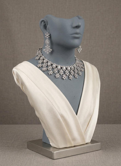 Crystal Floral Choker Necklace Set | Bridal Statement Wedding Jewelry