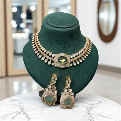 Designer Choker Necklace Set with Earrings | Bridal Wedding Party Wear Jewelry