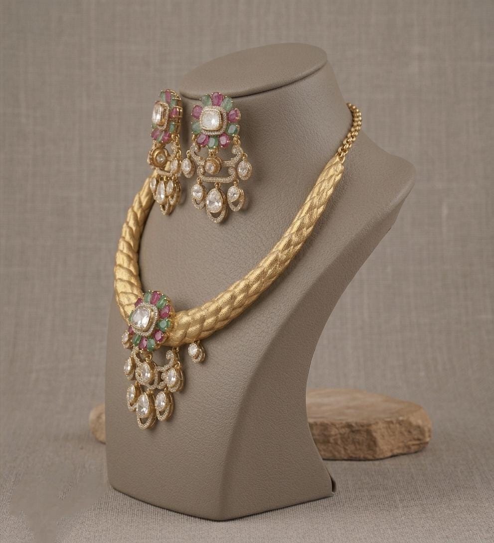 Kundan Choker Necklace Set | Bridal Wedding Jewelry, Festive Party Wear