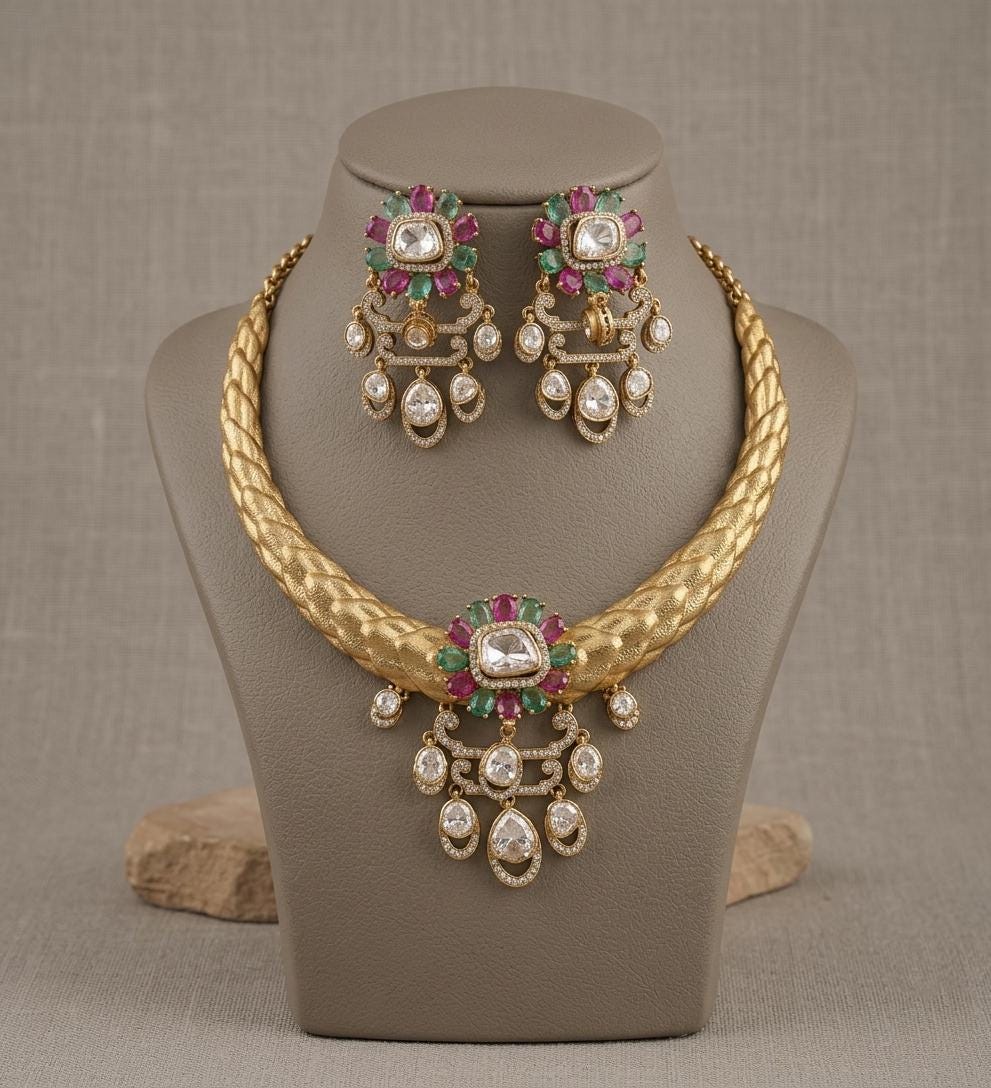 Kundan Choker Necklace Set | Bridal Wedding Jewelry, Festive Party Wear