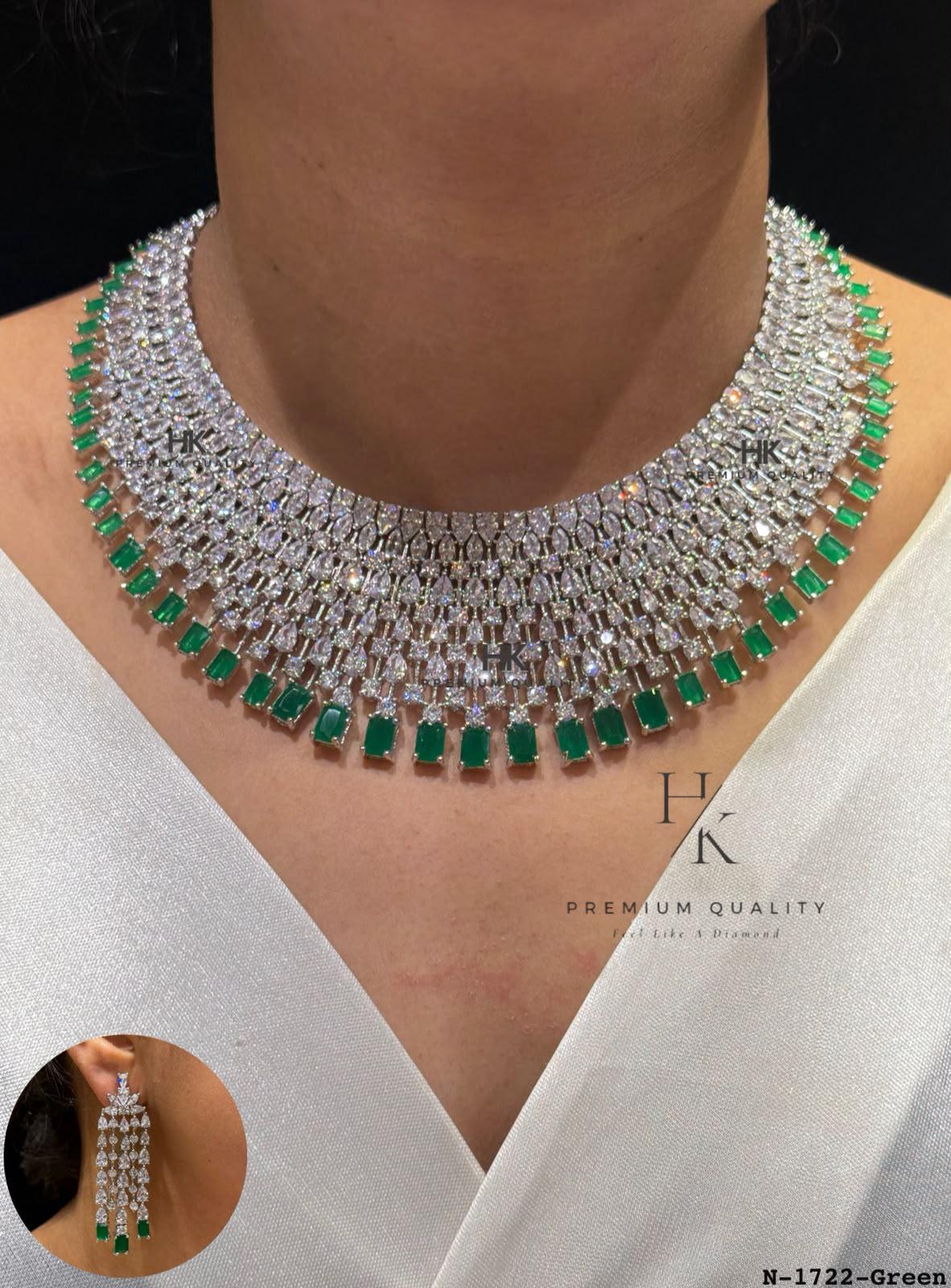 CZ Statement Necklace Set | Bridal Wedding Party Jewelry for Women