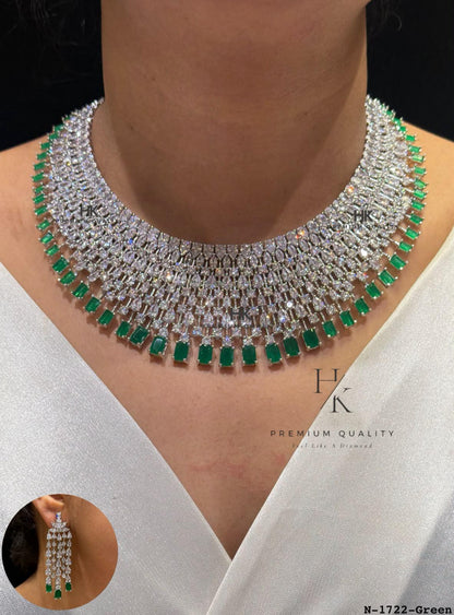 CZ Statement Necklace Set | Bridal Wedding Party Jewelry for Women