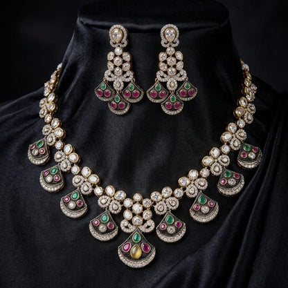Kundan Necklace Set | Bridal Wedding Jewelry | Statement Party Wear Earrings