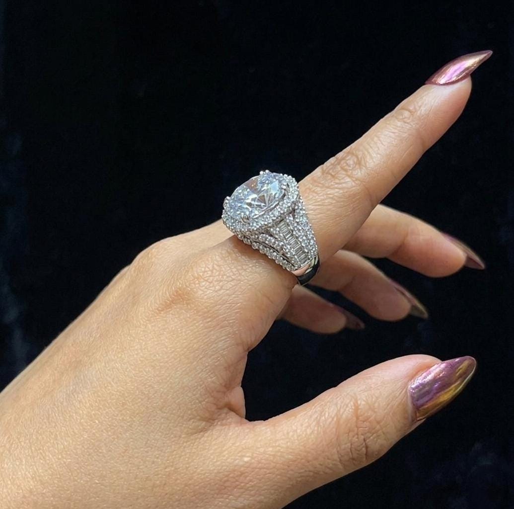 CZ Statement Cocktail Ring | Elegant Bridal Wedding Party Jewelry