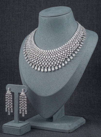 CZ Statement Necklace Set | Bridal Wedding Party Jewelry for Women