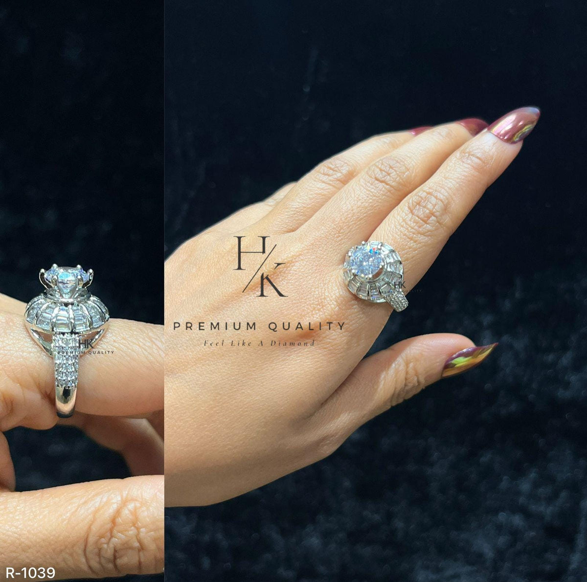 CZ Statement Ring | Solitaire Cocktail Ring, Elegant Wedding Jewelry