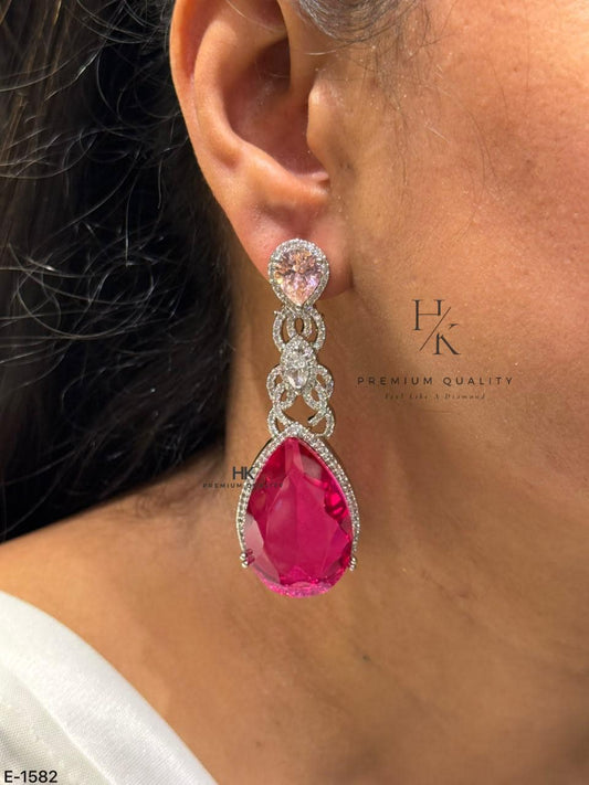 Luxury Pear Cut CZ Drop Earrings, Bridal Statement Dangle Jewelry