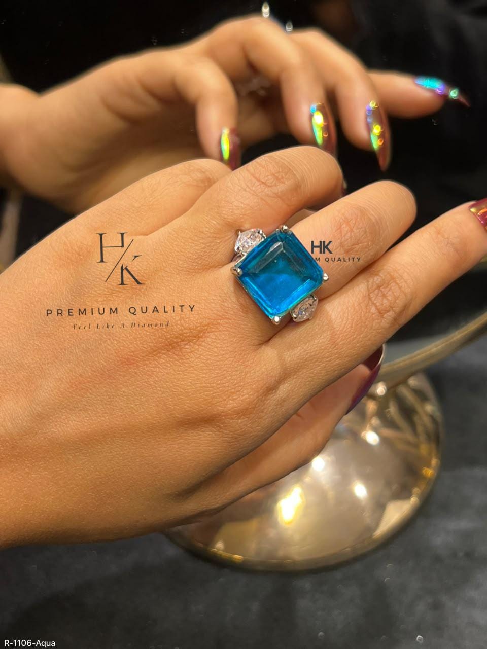 Cushion-Cut Halo Statement Ring, Designer CZ Cocktail Ring, Adjustable Bridal Jewelry